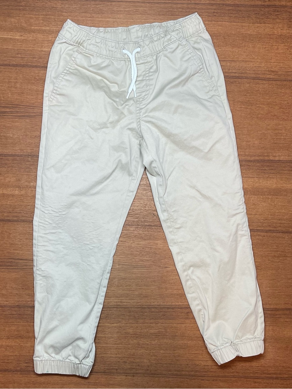 Cat & Jack Boys Beige Woven Twill Pull-On Jogger Pants Size 6